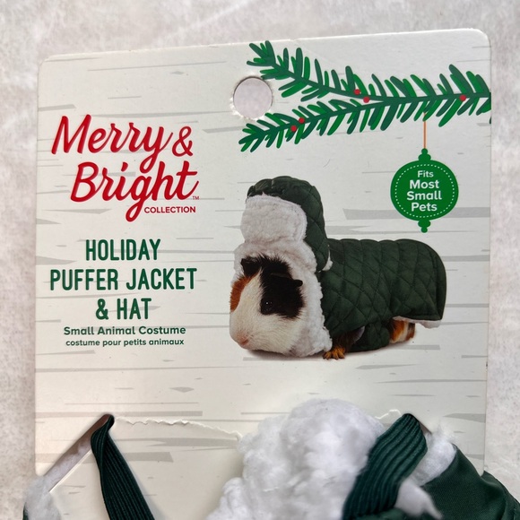 Merry and Bright Holiday Puffer jacket for small animals - Picture 2 of 6